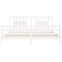 Estructura de cama con cabecero madera maciza blanco 200x200 cm de vidaXL, Camas y somieres - Ref: Foro24-3194592, Precio: 15...