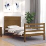 Honey brown solid wood bed frame and headboard 100x200 cm by vidaXL, Beds and slatted bases - Ref: Foro24-3194629, Price: 126...