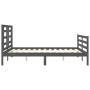 Estructura de cama matrimonio con cabecero madera maciza gris de vidaXL, Camas y somieres - Ref: Foro24-3194708, Precio: 153,...