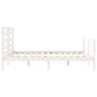 White solid wood bed frame with headboard 160x200 cm by vidaXL, Beds and slatted bases - Ref: Foro24-3194712, Price: 141,16 €...