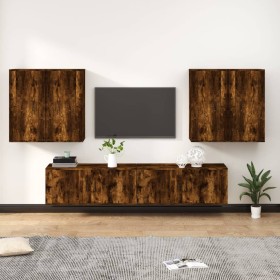 TV furniture set 6 pieces smoked oak plywood by vidaXL, TV Furniture - Ref: Foro24-3188715, Price: 351,57 €, Discount: %