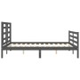 Gray solid wood bed frame with headboard 160x200 cm by vidaXL, Beds and slatted bases - Ref: Foro24-3194713, Price: 150,40 €,...