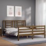 Estructura de cama con cabecero madera marrón miel 160x200 cm de vidaXL, Camas y somieres - Ref: Foro24-3194714, Precio: 161,...