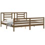 Honey brown solid wood bed frame with headboard by vidaXL, Beds and slatted bases - Ref: Foro24-3194719, Price: 182,48 €, Dis...