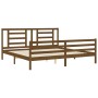 Honey brown solid wood bed frame with headboard by vidaXL, Beds and slatted bases - Ref: Foro24-3194719, Price: 182,48 €, Dis...