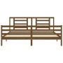 Honey brown solid wood bed frame with headboard by vidaXL, Beds and slatted bases - Ref: Foro24-3194719, Price: 182,48 €, Dis...