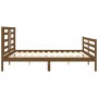 Honey brown solid wood bed frame with headboard by vidaXL, Beds and slatted bases - Ref: Foro24-3194719, Price: 182,48 €, Dis...