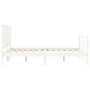 White solid wood bed frame with headboard 120x200 cm by vidaXL, Beds and slatted bases - Ref: Foro24-3194762, Price: 129,75 €...