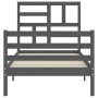 Estructura de cama con cabecero madera maciza gris 100x200cm de vidaXL, Camas y somieres - Ref: Foro24-3194888, Precio: 112,9...