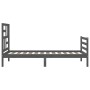 Estructura de cama con cabecero madera maciza gris 100x200cm de vidaXL, Camas y somieres - Ref: Foro24-3194888, Precio: 112,9...