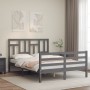 Estructura de cama con cabecero madera maciza gris 120x200 cm de vidaXL, Camas y somieres - Ref: Foro24-3194958, Precio: 147,...