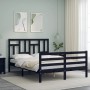 Bed frame with black solid wood headboard 120x200 cm by vidaXL, Beds and slatted bases - Ref: Foro24-3194960, Price: 160,64 €...