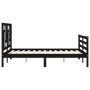 Bed frame with black solid wood headboard 120x200 cm by vidaXL, Beds and slatted bases - Ref: Foro24-3194960, Price: 160,64 €...