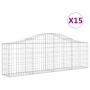 Gabion baskets 15 pcs arch shape iron 200x30x60/80 cm by vidaXL, Pots and planters - Ref: Foro24-3145401, Price: 1,00 €, Disc...