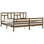 Estructura cama y cabecero madera maciza marrón miel 200x200 cm de vidaXL, Camas y somieres - Ref: Foro24-3194984, Precio: 16...