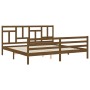 Estructura cama y cabecero madera maciza marrón miel 200x200 cm de vidaXL, Camas y somieres - Ref: Foro24-3194984, Precio: 16...