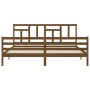 Estructura cama y cabecero madera maciza marrón miel 200x200 cm de vidaXL, Camas y somieres - Ref: Foro24-3194984, Precio: 16...