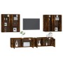 TV furniture set 6 pieces smoked oak plywood by vidaXL, TV Furniture - Ref: Foro24-3188715, Price: 351,57 €, Discount: %