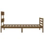 Honey brown solid wood bed frame and headboard 100x200 cm by vidaXL, Beds and slatted bases - Ref: Foro24-3195084, Price: 110...