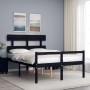 Estructura de cama con cabecero madera maciza negro 140x190 cm de vidaXL, Camas y somieres - Ref: Foro24-3195335, Precio: 145...