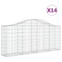 Gabion baskets 14 pcs arch shape iron 200x30x80/100 cm by vidaXL, Pots and planters - Ref: Foro24-3145421, Price: 974,23 €, D...