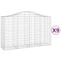 Gabion baskets 9 units arch shape iron 200x50x120/140 cm by vidaXL, Pots and planters - Ref: Foro24-3145668, Price: 899,49 €,...