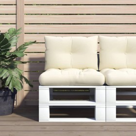 Cushions for pallet sofa 2 units cream fabric by vidaXL, Cushions for chairs and sofas - Ref: Foro24-47474, Price: 30,99 €, D...