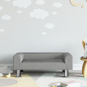 Children's sofa in light gray velvet 70x45x26.5 cm by vidaXL, Baby and Toddler Furniture - Ref: Foro24-3196330, Price: 65,99 ...