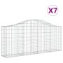 Gabion baskets 7 pcs arch shape iron 200x30x80/100 cm by vidaXL, Pots and planters - Ref: Foro24-3145414, Price: 509,93 €, Di...