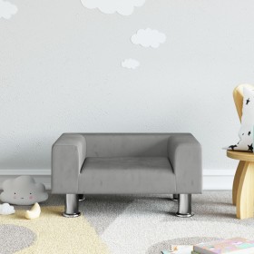 Hellgraues Samtsofa für Kinder 50x40x26,5 cm von vidaXL, Baby- und Kleinkindmöbel - Ref: Foro24-3196337, Preis: 49,99 €, Raba...