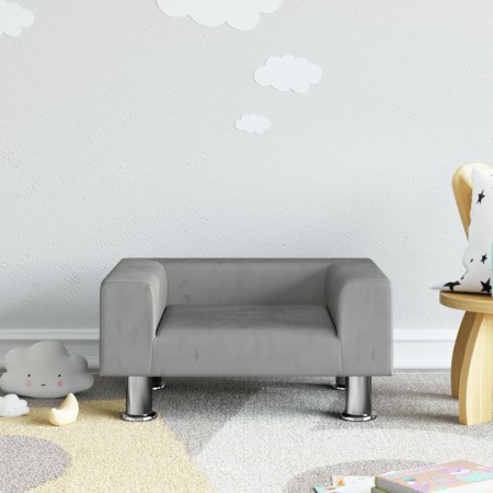 Sofá para niños de terciopelo gris claro 50x40x26,5 cm de vidaXL, Mobiliario para bebés y niños pequeños - Ref: Foro24-319633...