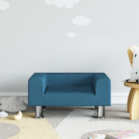 Blue velvet children's sofa 50x40x26.5 cm by vidaXL, Baby and Toddler Furniture - Ref: Foro24-3196336, Price: 52,56 €, Discou...