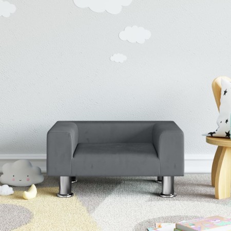 Kindersofa aus dunkelgrauem Samt 50x40x26,5 cm von vidaXL, Baby- und Kleinkindmöbel - Ref: Foro24-3196338, Preis: 52,56 €, Ra...