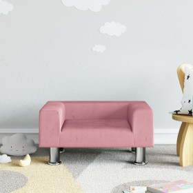 Kindersofa aus rosa Samt, 50 x 40 x 26,5 cm von vidaXL, Baby- und Kleinkindmöbel - Ref: Foro24-3196339, Preis: 52,68 €, Rabat...