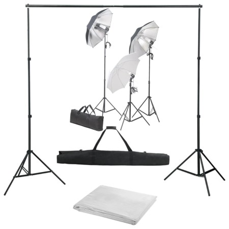 Fotostudio-Set mit Beleuchtungsset und Hintergrund von vidaXL, Blitze und Studiobeleuchtung - Ref: Foro24-3055119, Preis: 171...