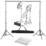 Kit de estudio fotográfico con set de luces y fondo de vidaXL, Flashes e iluminaciones de estudio - Ref: Foro24-3055119, Prec...