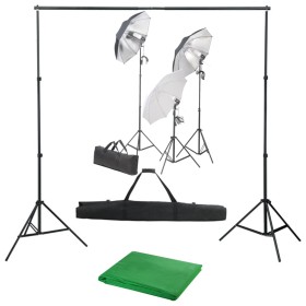 Photo studio kit with lighting set and background by vidaXL, Flashes and studio lighting - Ref: Foro24-3055120, Price: 180,30...