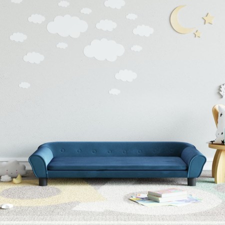 Blaues Kindersofa aus Samt, 100 x 50 x 26 cm von vidaXL, Baby- und Kleinkindmöbel - Ref: Foro24-3196393, Preis: 80,99 €, Raba...