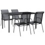 Garden dining set 5 pieces steel and black textilene by vidaXL, Garden sets - Ref: Foro24-3200678, Price: 414,36 €, Discount: %