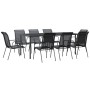 Garden dining set 9 pieces steel and black textilene by vidaXL, Garden sets - Ref: Foro24-3200681, Price: 595,91 €, Discount: %