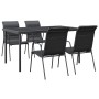 Garden dining set 5 pieces steel and black textilene by vidaXL, Garden sets - Ref: Foro24-3200698, Price: 377,31 €, Discount: %