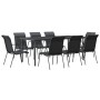 Garden dining set 9 pieces steel and black textilene by vidaXL, Garden sets - Ref: Foro24-3200701, Price: 523,40 €, Discount: %