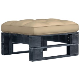 Garden ottoman made of black impregnated pine wood pallets by vidaXL, Modular outdoor sofas - Ref: Foro24-3066436, Price: 63,...