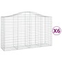 Gabion baskets 6 pcs arch shape iron 200x50x120/140 cm by vidaXL, Pots and planters - Ref: Foro24-3145665, Price: 600,34 €, D...