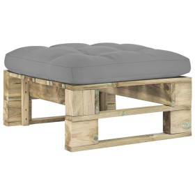 Green impregnated pine wood pallet garden ottoman by vidaXL, Modular outdoor sofas - Ref: Foro24-3066399, Price: 61,99 €, Dis...