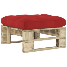 Green impregnated pine wood pallet garden ottoman by vidaXL, Modular outdoor sofas - Ref: Foro24-3066403, Price: 61,99 €, Dis...