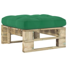 Green impregnated pine wood pallet garden ottoman by vidaXL, Modular outdoor sofas - Ref: Foro24-3066402, Price: 58,15 €, Dis...