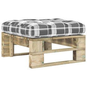 Green impregnated pine wood pallet garden ottoman by vidaXL, Modular outdoor sofas - Ref: Foro24-3066410, Price: 63,99 €, Dis...