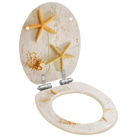 WC toilet seat with soft close lid MDF starfish by vidaXL, Toilet and bidet seats - Ref: Foro24-143929, Price: 45,15 €, Disco...