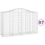 Gabion baskets 7 pcs arch shape iron 200x50x120/140 cm by vidaXL, Pots and planters - Ref: Foro24-3145666, Price: 729,25 €, D...